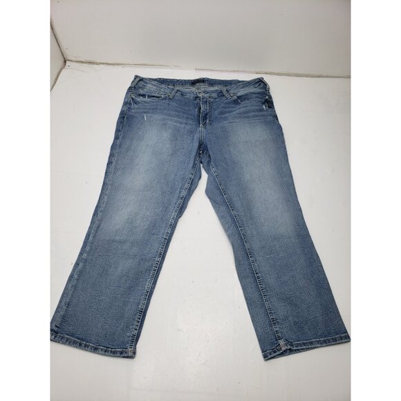 Silver Jeans Suki Capri Women’s Size 20/22.5 Light Wash Western Glove Works - Picture 1 of 12